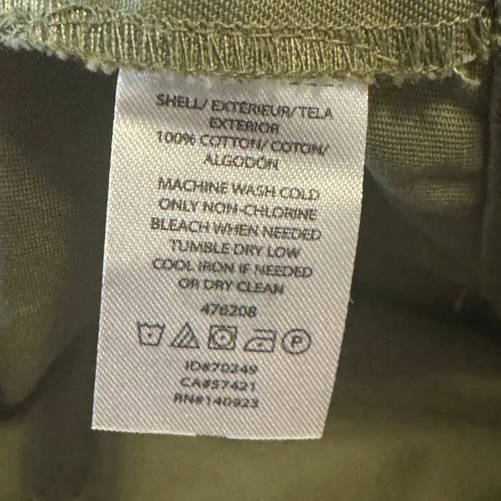 LOFT Utility Field Jacket Drawstring Waist Pockets Olive Green Cotton XL